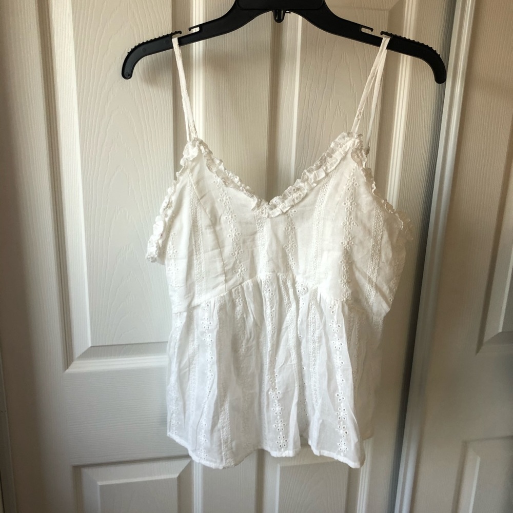 SHEIN WHITE EYELET TOP